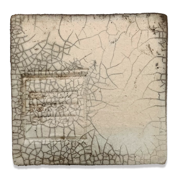 raku glaze tile white with crackle