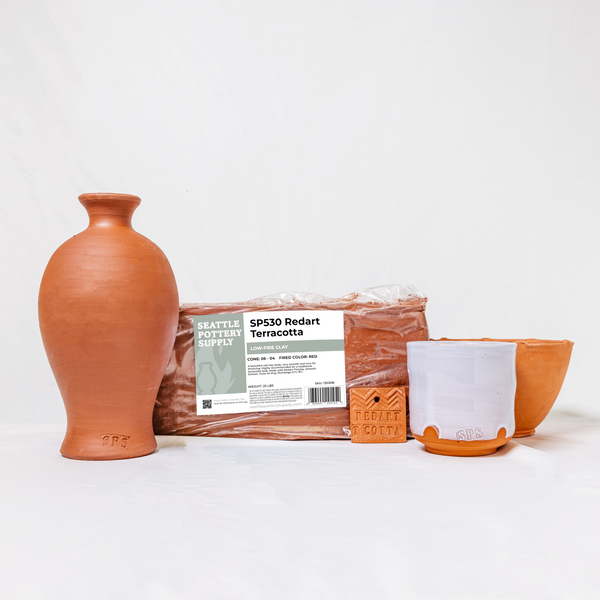 Deouss 10 lbs Low Fire Pottery Clay - Terra Cotta, Cone 06. Earthware Potters Throwing Clay. Ideal for Wheel Throwing,Hand Building,Firing and More