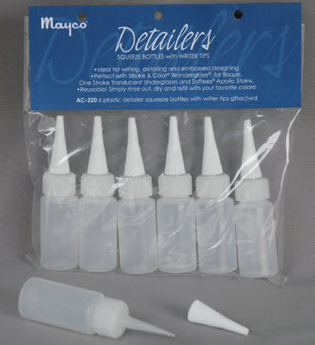 Mayco Decorating Accessory - AC-220 - Detailer Tips and Bottle - 1 Oz - 6 Pack