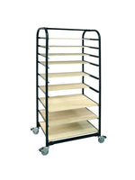 Brent Ware Cart EX - with set of 12 plywood shelves and plastic cover