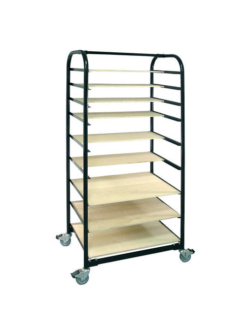 Brent Ware Cart EX - with set of 12 plywood shelves and plastic cover