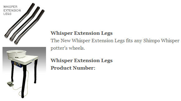 Leg Extensions for Shimpo Whisper