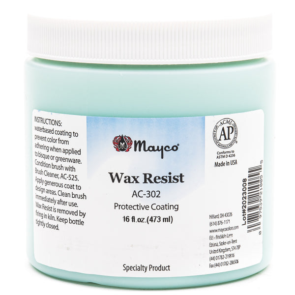  Mayco Wax Resist for ceramics 2 oz. bottle Wax Resist acts to  repels glaze from the surface to which it is applied. : Arts, Crafts &  Sewing